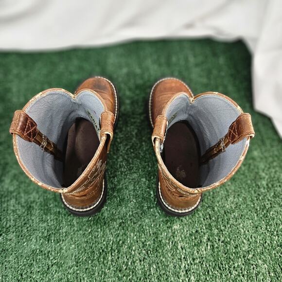Ariat Fatbaby Western Boots Heart Stitch Brown Leather Round Toe US 6.5B - Picture 8 of 12